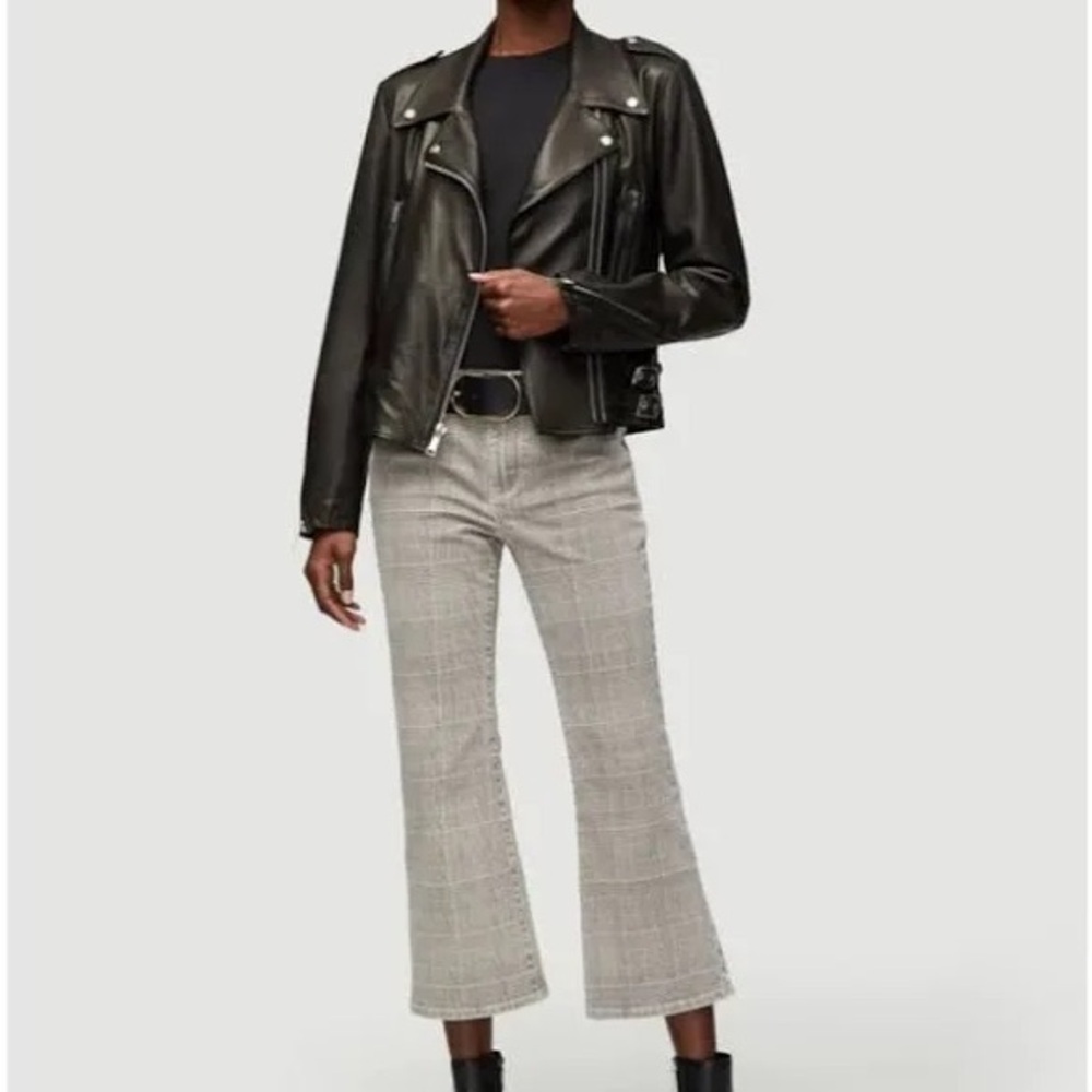 FRAME Le Crop Mini Boot Jeans – Glen Plaid, Size 29